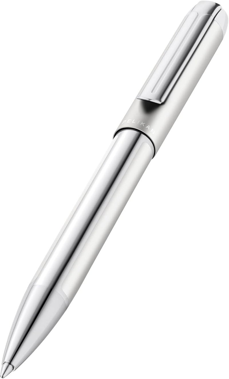 Pelikan Pura Series K40 Silver Ballpoint Pen with Twist Mechanism - Gift Boxed - Image 1